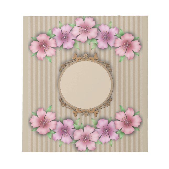 Retro, floral notizblock (Vorderseite)