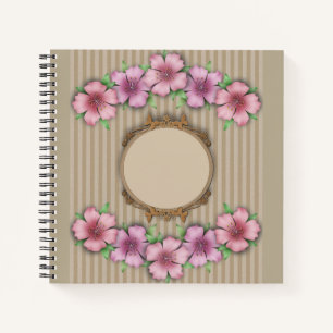 Retro, floral notizbuch