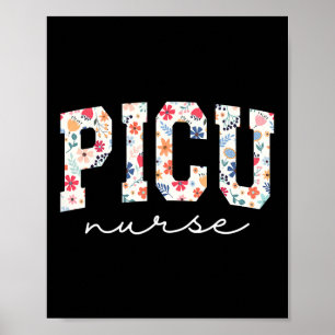 Retro Floral Picu Krankenpflege Blume Pädiatrische Poster