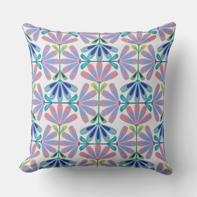 Retro Floral Series 01 Medium Kissen (Vorderseite)