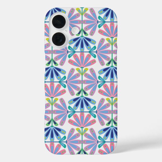 Retro Floral Series Halbtropfen Case-Mate iPhone Hülle (Rückseite)