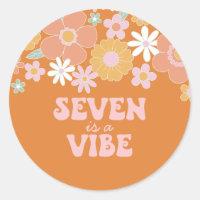 Retro Floral Seven ist ein Vibe 7. Geburtstag