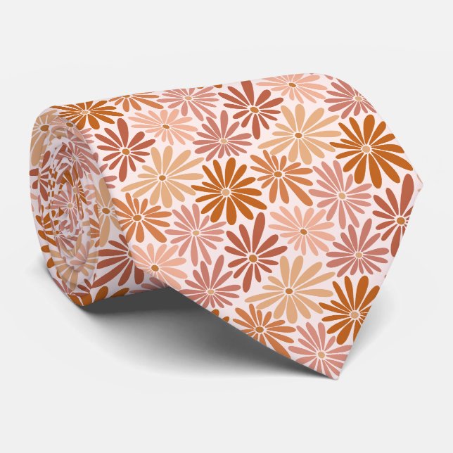 Retro Floral Spring Garden Neck Tie Krawatte (Gerollt)