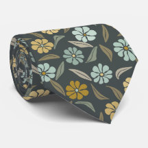 Retro Floral Spring Garden Neck Tie