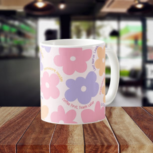 Retro Floral Teacher Geschenk für eine begehrende  Kaffeetasse