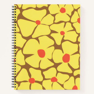 Retro Floral Vintag Gelbe Blume Notizbuch