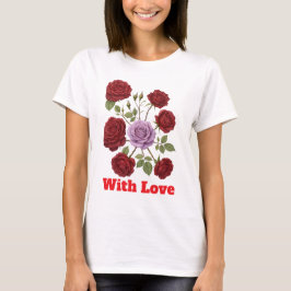 Retro Floral Vintag Romantische botanische Rose T-Shirt