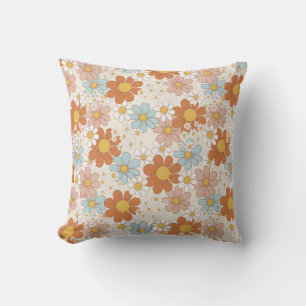 Retro Floral Vintage ästhetische Gestaltung der 70 Kissen