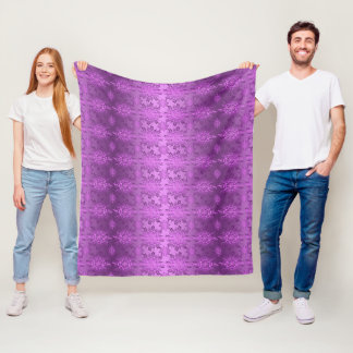 Retro Floral Violet Design  Fleecedecke