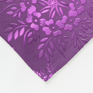 Retro Floral Violet Design Fleecedecke