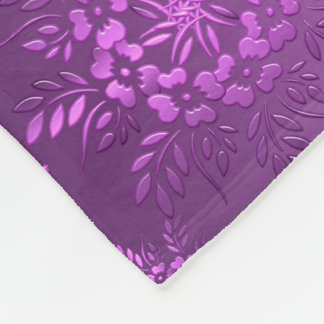Retro Floral Violet Design Fleecedecke