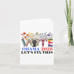 Retro Floral Vote Obama 2028 Lasse Korrektur diese Karte