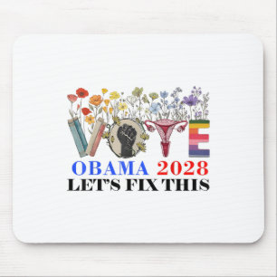 Retro Floral Vote Obama 2028 Lasse Korrektur diese Mousepad