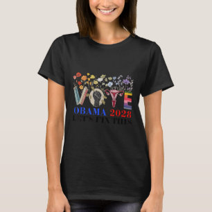 Retro Floral Vote Obama 2028 Lasse Korrektur diese T-Shirt