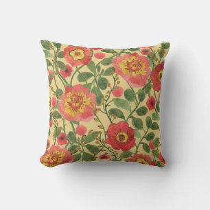 Retro Floral Wasserfarbe: Zeitlose Eleganz Kissen
