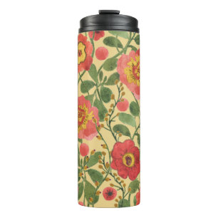 Retro Floral Wasserfarbe: Zeitlose Eleganz Thermosbecher