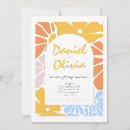 Retro Floral Wedding Einladung