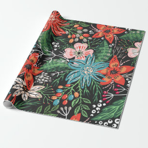 Retro-Floral Wrapping Paper Geschenkpapier