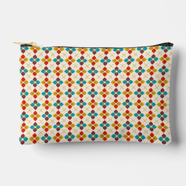 Retro Floral Zubehörtasche (Vorderseite)