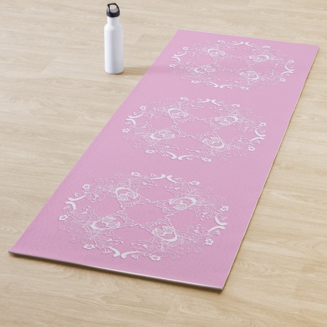 Retro florale rosa Textur. Yogamatte (Beispiel)