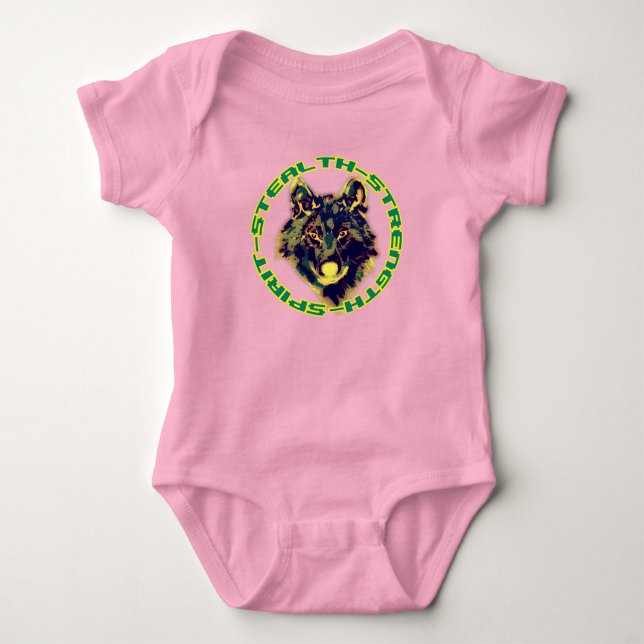 retro florales Design Baby Strampler (Vorderseite)