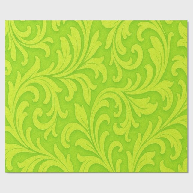 retro florales Design Geschenkpapier (Flach)