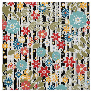 Retro, florales Retro Stoff