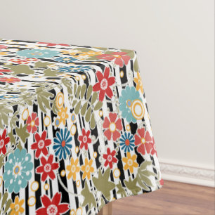 Retro, florales Retro Tischdecke