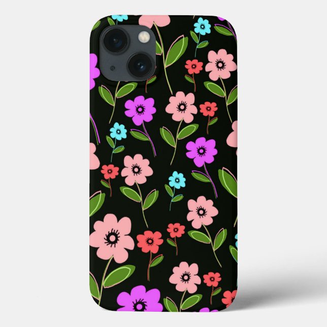 Retro Florals Case-Mate iPhone Hülle (Rückseite)