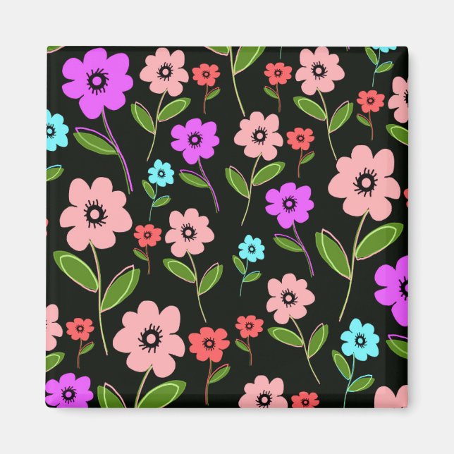 Retro Florals Magnet (Vorne)