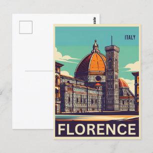 Retro Florence, Firenze italy Reisegeschenke Postkarte
