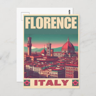 Retro Florence, Firenze italy Reisegeschenke Postkarte
