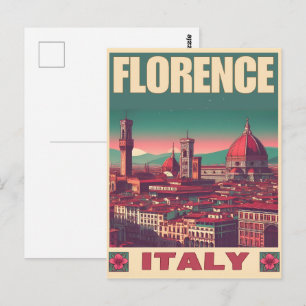 Retro Florence, Firenze italy Reisegeschenke Postkarte