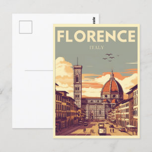Retro Florence, Firenze italy Reisegeschenke Postkarte