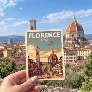 Retro Florenz, Florenz Italien Reise Geschenke Postkarte