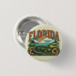Retro Florida Alligator Button