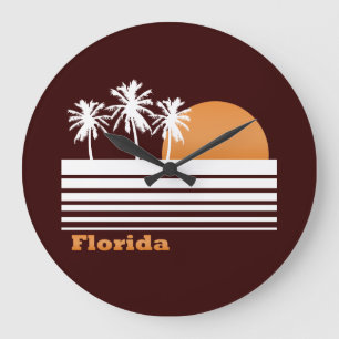 Retro Florida Große Wanduhr