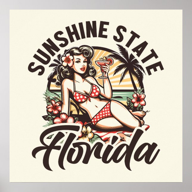 Retro Florida Pinup Poster (Vorne)