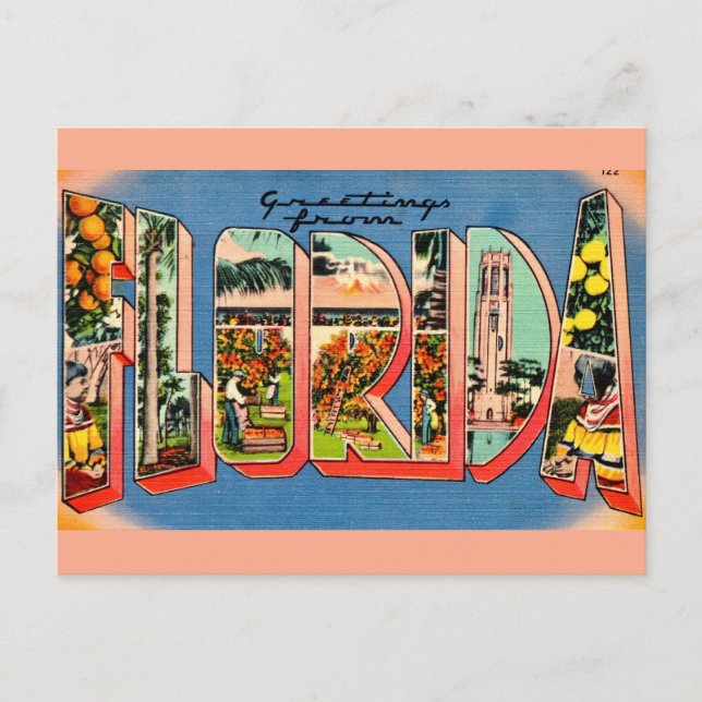 Retro Florida Postkarte (Vorderseite)