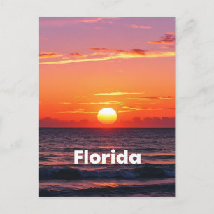 Retro Florida Sunset: Ocean Hues & Vintag Dreams Postkarte