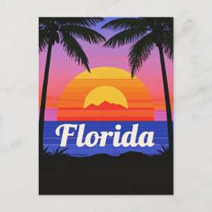 Retro Florida Sunset Vibes: Ein tropisches Paradie Postkarte