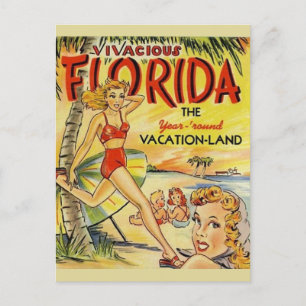 Retro Florida Urlaub Postkarte