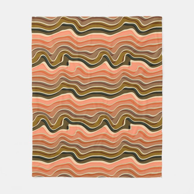Retro Flow Gemütlich mit Wavy Stripes Fleece Blank (Vorderseite)