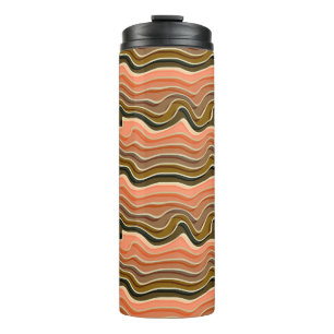 Retro Flow Wavy Lines Thermal Tumbler Thermosbecher