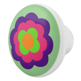 Retro Flower Flowers Blumen Muster 70er 70ies 70s Keramikknauf