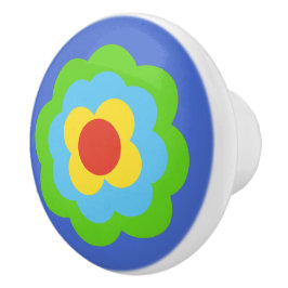 Retro Flower Flowers Blumen Muster 70er 70ies 70s Keramikknauf