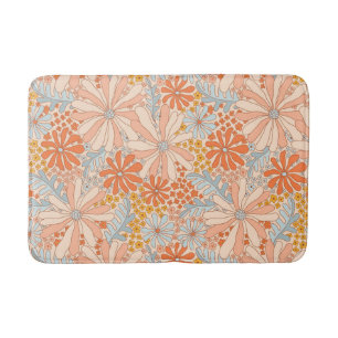 Retro Flower Garden Muster Badematte