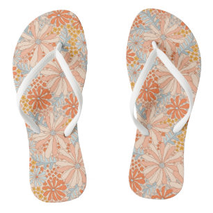 Retro Flower Garden Muster Flip Flops