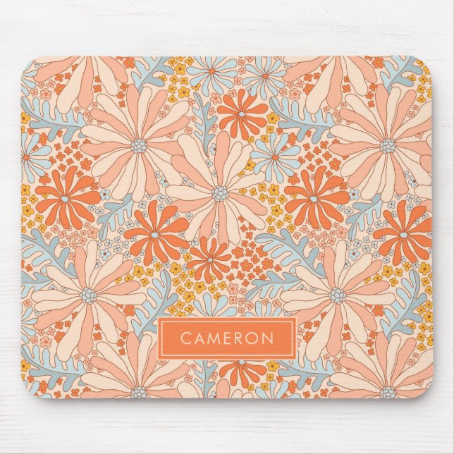 Retro Flower Garden Muster Mousepad (Vorne)