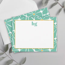 Retro Flower Power Farbige Türkis Monogrammiert